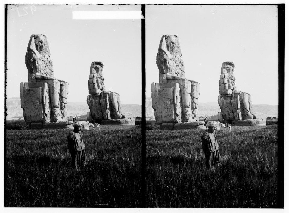 Egyptian views; Thebes. Colossi of Memnon LOC matpc.01552