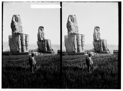 Egyptian views; Thebes. Colossi of Memnon LOC matpc.01552