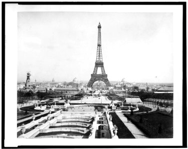 Eiffel Tower and exposition buildings on the Champ de Mars as seen from the Trocadéro Palace, Paris Exposition, 1889 LCCN92519632 photo