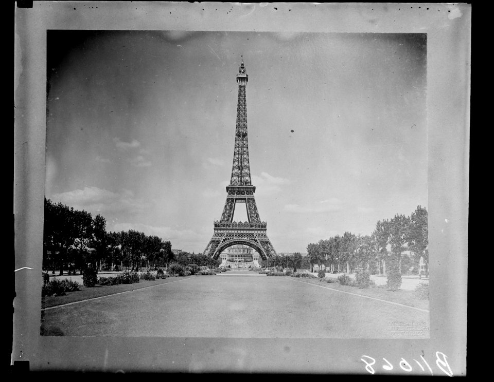 Eiffel Tower from Champ-de-Mars, Paris, France - Library of Congress photo
