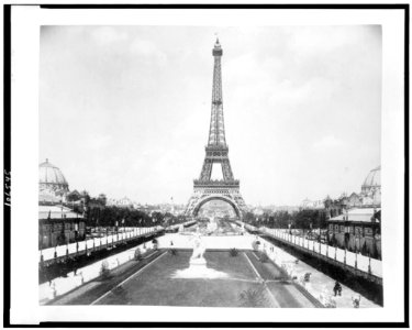 Eiffel Tower, looking toward Trocadéro Palace, Paris Exposition, 1889 LCCN92519636 photo
