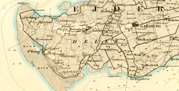 Eiderstedt-Generalstabskarte 1858