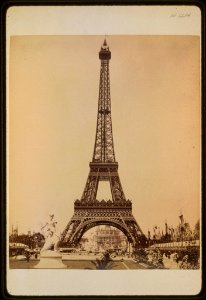 Eiffel Tower, looking toward Trocadéro Palace, Paris Exposition, 1889 LCCN92500852 photo