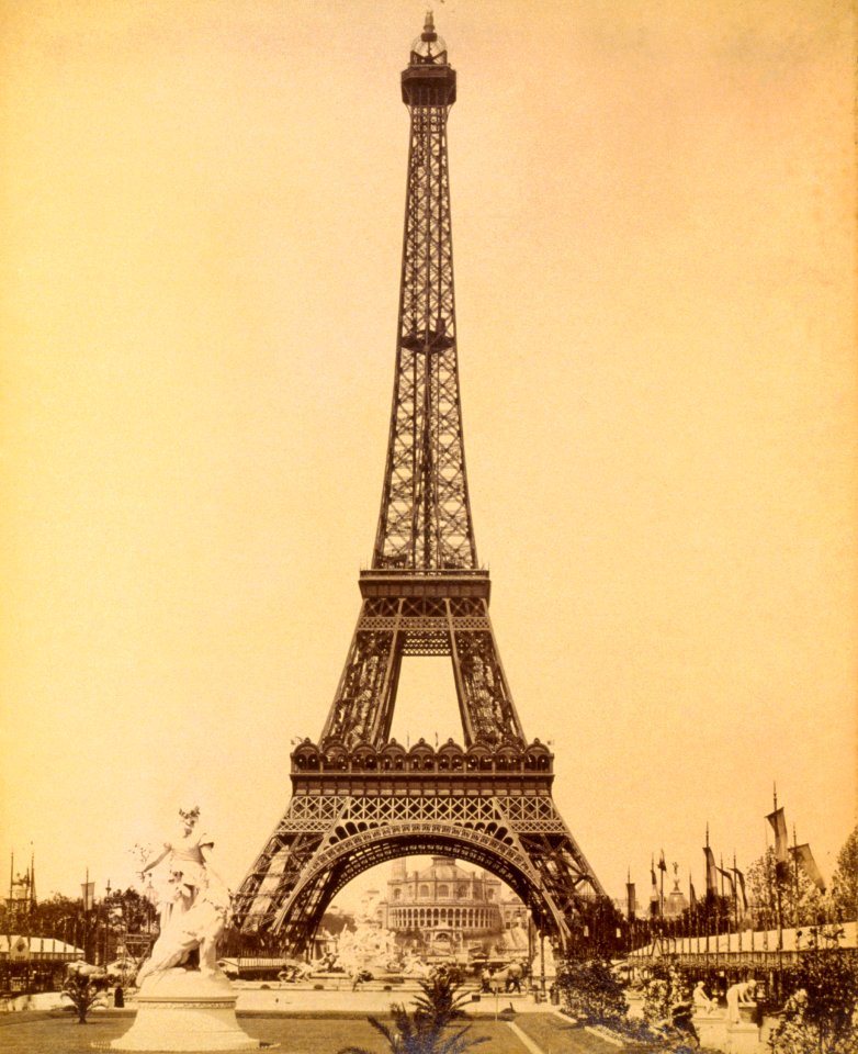 Eiffel Tower, looking toward Trocadéro Palace, Paris Exposition, 1889