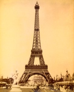 Eiffel Tower, looking toward Trocadéro Palace, Paris Exposition, 1889 photo