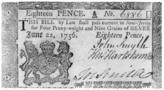 Eighteen pence. No. 6886 ... June 22, 1756 LCCN2002723320