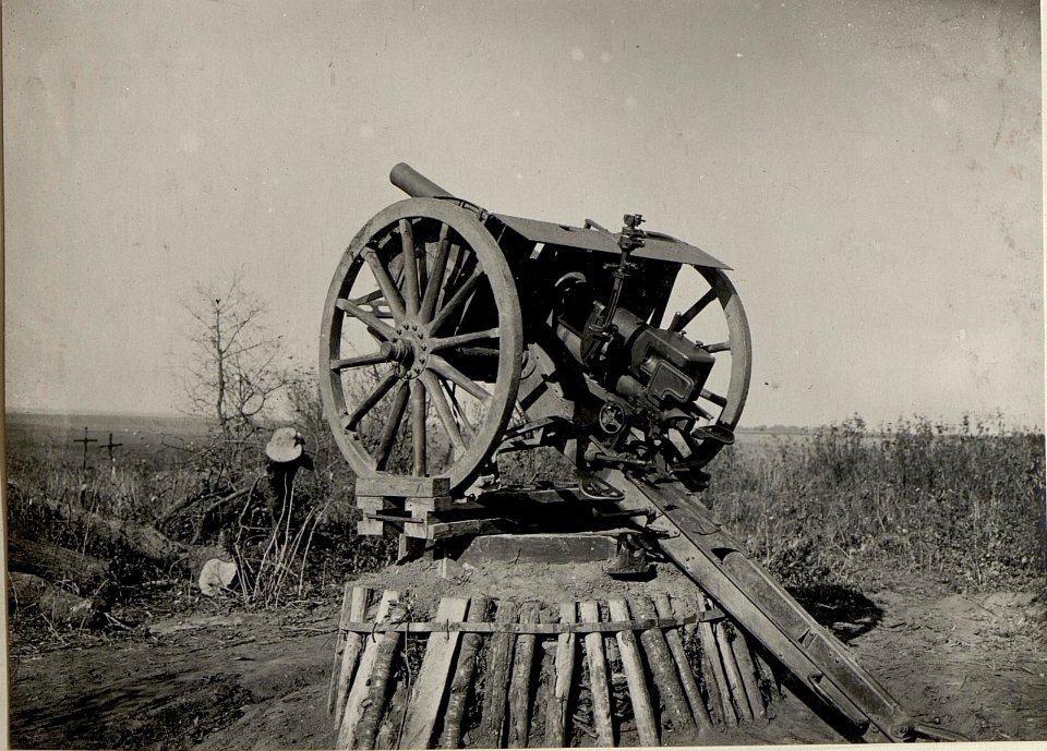 Eine Fliegerabwehrkanone in Feuerstellung. Piane, 16. X. 1915. (BildID 15540538)