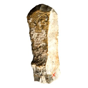 Eindschrabber op kling in silex, 15 000 tot 14 300 BP, vindplaats- Kanne, Albertkanaal, 1978, collectie Gallo-Romeins Museum Tongeren, Ka 1017-26
