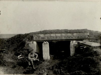 Eingebautes Landungsgeschütz. Aufgenommen am 25. III. 1916. I.R.Nr.5. (BildID 15536352)