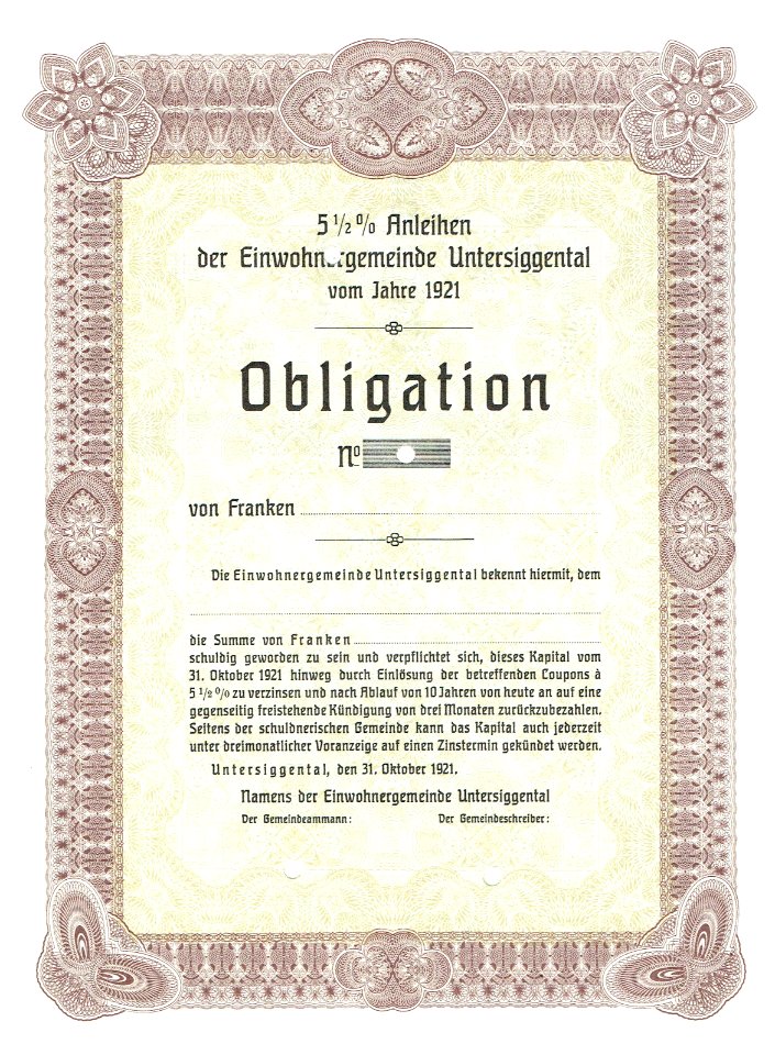 Einwohnergemeinde Untersiggental 1921