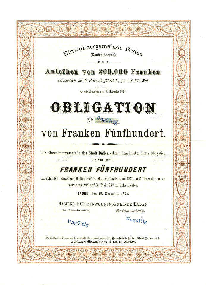 Einwohnergemeinde Baden 1874