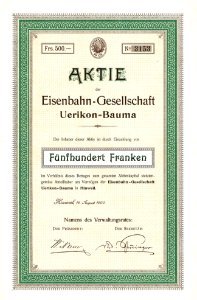 Eisenbahn-Ges. Uerikon-Bauma 1900
