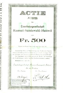 Eisenbahngesellschaft Ramsei-Sumiswald-Huttwil 1908