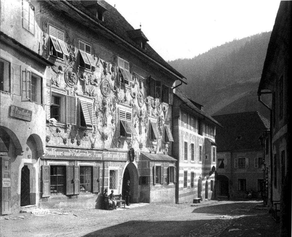 Eisenerz - Stuckfassade Gasthaus Hl. Geist, Bergmanngasse 4, 1912
