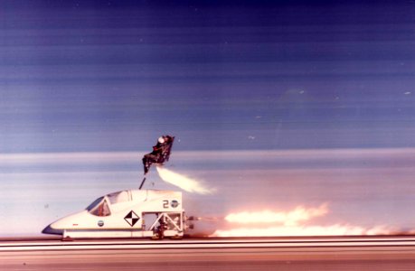 Ejection seat test with A-6 mockup at China Lake 1970