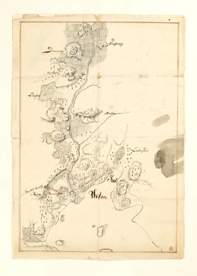 Ekonomisk karta över en del av en socken. Från 1800-talet - Skoklosters slott - 97971