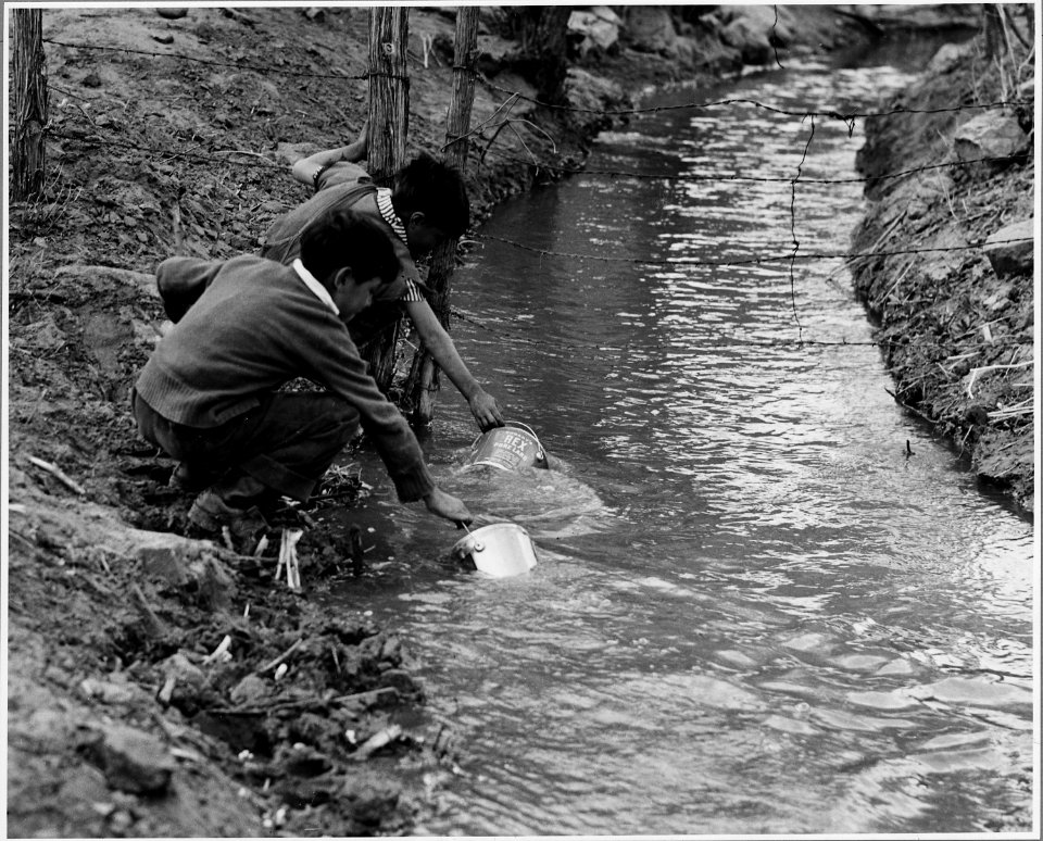 El Cerrito, San Miguel County, New Mexico. Another regular chore is carrying water to the house. E . . . - NARA - 521192