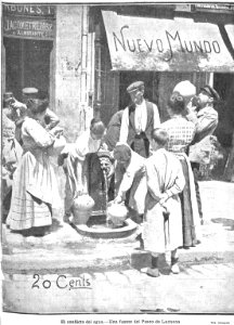 El conflicto del agua, una fuente del paseo de Luchana, de Campúa, Nuevo Mundo, 28-07-1904