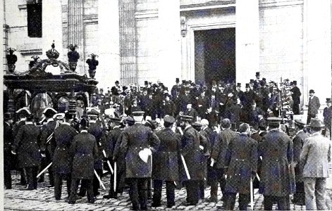 El entierro del Marqués de la Vega de Armijo saliendo del Congreso, por Cifuentes