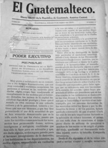El Guatemalteco Tomo XC Volumen I página 01