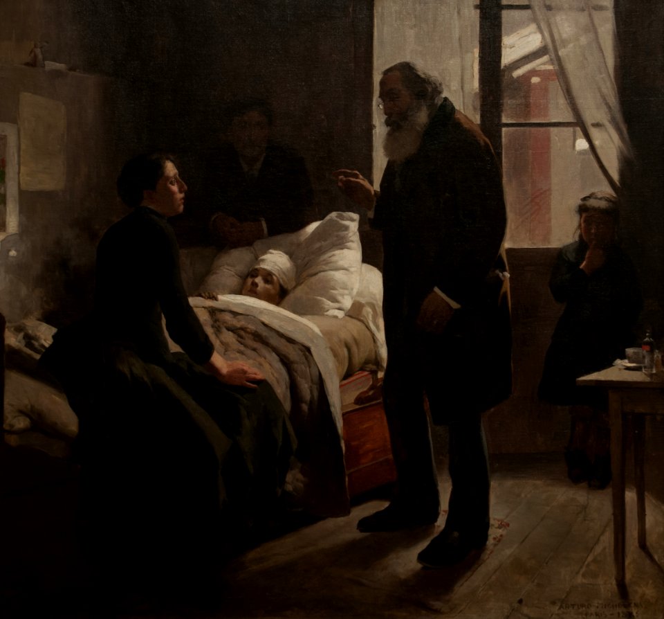 El niño enfermo. Paris 1886 by Arturo Michelena