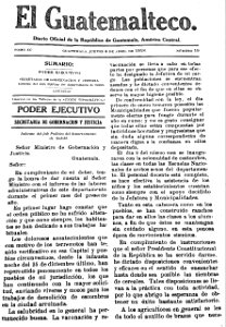 El Guatemalteco tomo XLVII volumen 39 pagina