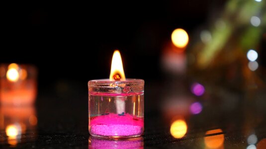 Candlelight flame illuminated