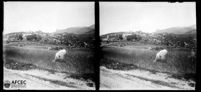 El poble de la Vajol des d'un camí dels afores