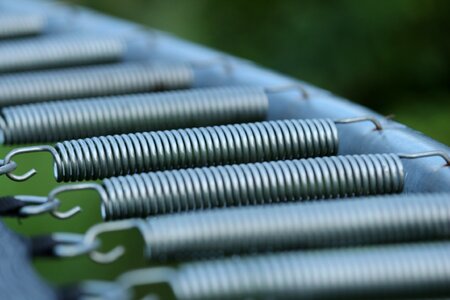 Clamping macro trampoline spring