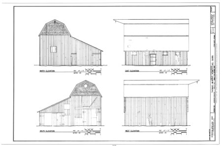 Elevations - Thomas Murphy Homestead, Barn, Approximately 125 feet north of House, Kelly, Teton County, WY - LOC - hhh.wy0580.sheet.00001a