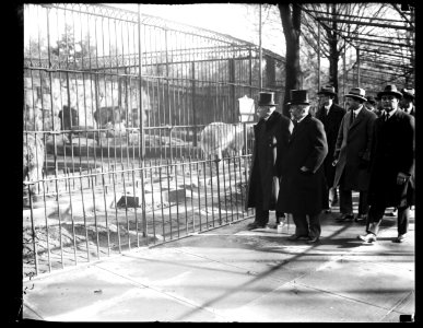 Georges Clemenceau's visit to the National Zoo in D.C. He appears to be in front of the bear cages. J.J. Jusserand, 2nd from left LCCN2016891858