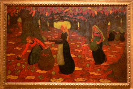 Georges Lacombe - Automne, les ramasseurs de noisettes - with frame