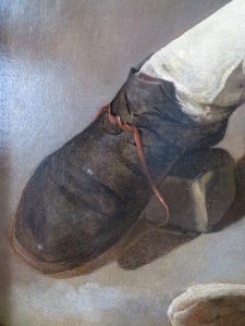 Georges de La Tour Le Vielleur detail du lacet defait