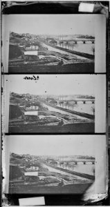 Georgetown and bridge across Potomac River. Canal in foreground - NARA - 526147 photo