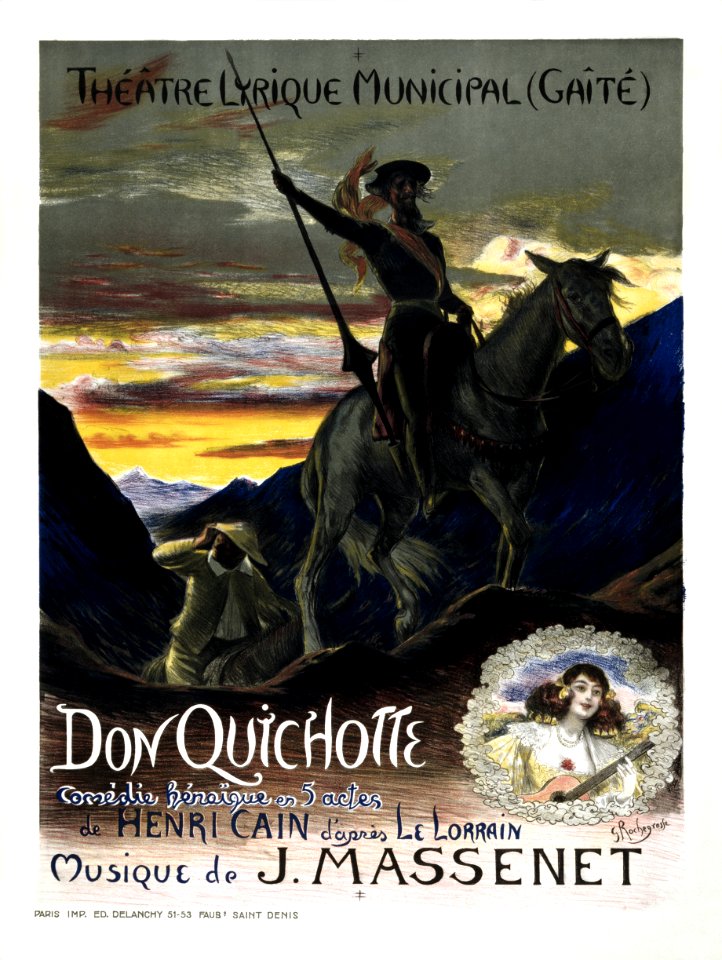 Georges Rochegrosse's poster for Jules Massenet's Don Quichotte