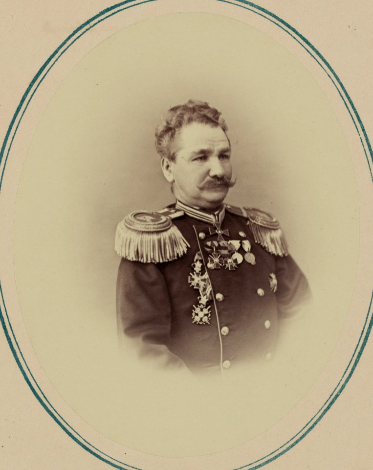 Georgievskie kavalery i nagrazhdennye zolotym oruzhiem. Za vziatie Khodzhenda. 24-go Maia, 1866 g. Pol. 1-go T.S.B. M. A. Pishchemuki LCCN2007678422