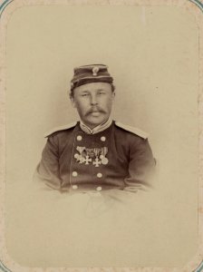 Georgievskie kavalery imieiushchie znaki otlichiia voennago ordena. Za vziatie g. Chimkenda 19 Sen. 1864 g. Gub. Sekr. Mishin LCCN2007678403
