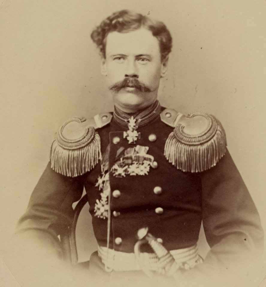 Georgievskie kavalery i nagrazhdennye zolotym oruzhiem. Za vziatie uk- Ura-Tiube 2-go Oktiabria 1866 g. Podp- Ar. Peikh. A. A. Tille LCCN2007680343 (cropped)