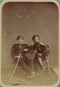Georgievskie kavalery imieiushchie znaki otlichiia voennago ordena. Za dielo pod Ir-Dzharom 8-go Maia 1866 g. Praporshch. M. Ia. Iskovskii i Praporshch. M. A. Mikheda LCCN2007678427