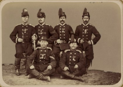 Georgievskie kavalery imieiushchie znaki otlichiia voennago ordena. Za vziatie gor. Khodzhenda 24-go Maia 1866 g. 4-go Turk. Lin. Bat. riad. Vetchinkin, unt.-of. Borobov, Atamanov, Pakulev, LCCN2007678437