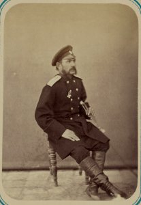 Georgievskie kavalery imieiushchie znaki otlichiia voennago ordena. Za vziatie gor. Khodzhenda 24-go Maia 1866 g. Podpor. I. Ia. Druzhinin LCCN2007678425