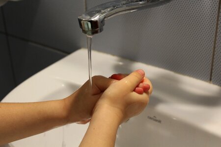 The purity of the bathroom hands