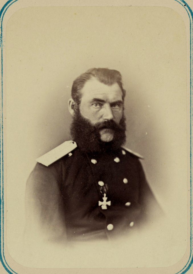 Georgievskie kavalery imieiushchie znaki otlichiia voennago ordena. Za vziatie ukriepleniia Ura-Tiube 2-go Oktiabria 1866 g. Praporshch. A. G. Popov LCCN2007678458