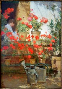 Geraniums by Childe Hassam, 1888, oil on canvas - Hyde Collection - Glens Falls, NY - 20180224 121258 photo