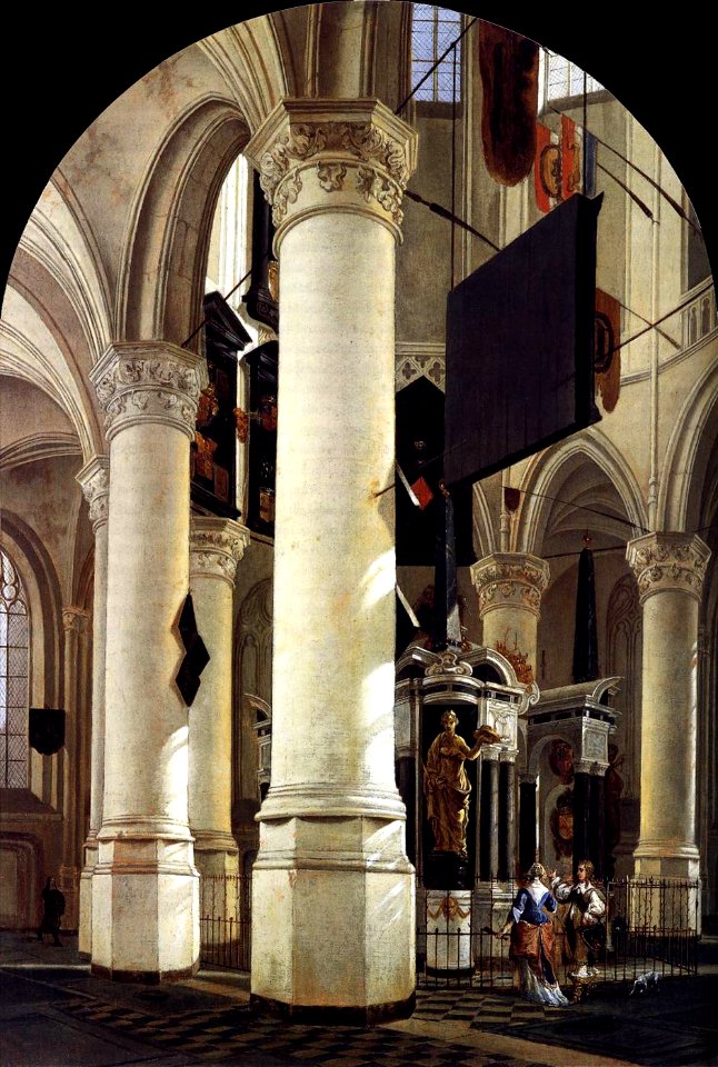 Gerard Houckgeest - Interior of the Nieuwe Kerk, Delft, with the Tomb of William the Silent - WGA11752