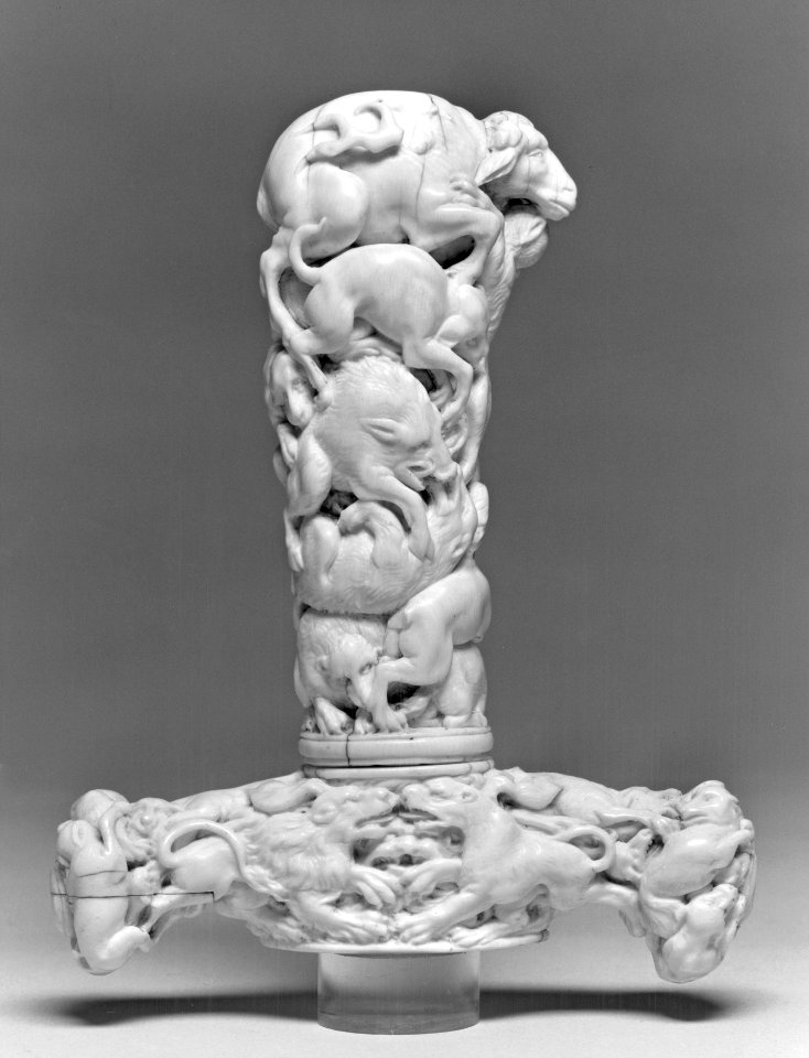 German - Hilt of a Hunting Sword Depicting Beasts of the Chase - Walters 71464 - Right Side