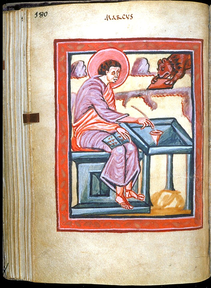 German - Leaf from Gospels - Walters W490V - Open Reverse