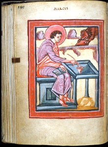 German - Leaf from Gospels - Walters W490V - Open Reverse