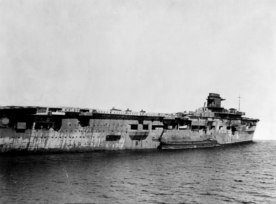 German aircraft carrier Graf Zeppelin at Swinemünde on 5 April 1947