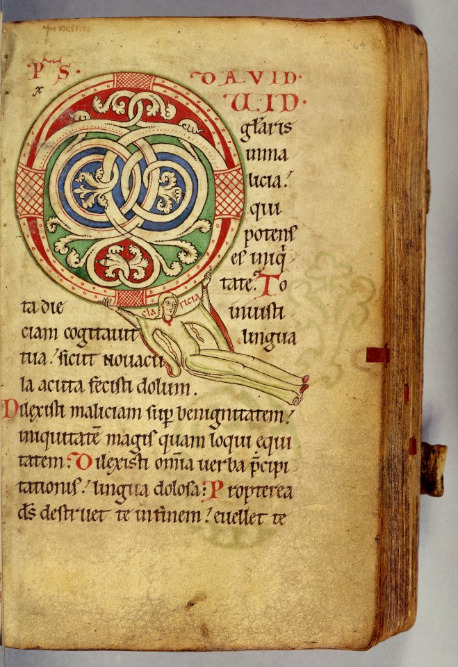 German - Leaf from Claricia Psalter - Walters W2664R - Open Obverse